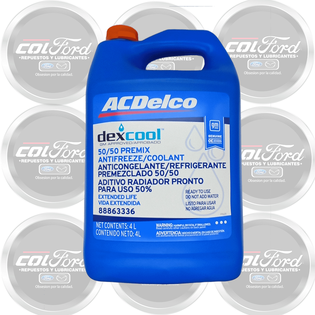 Refrigerante Acdelco Naranja Dexcool 50/50 Cantidad 1 Galon